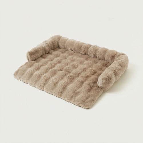 Couverture Velours anti-poils et antidérapante, coloris taupe