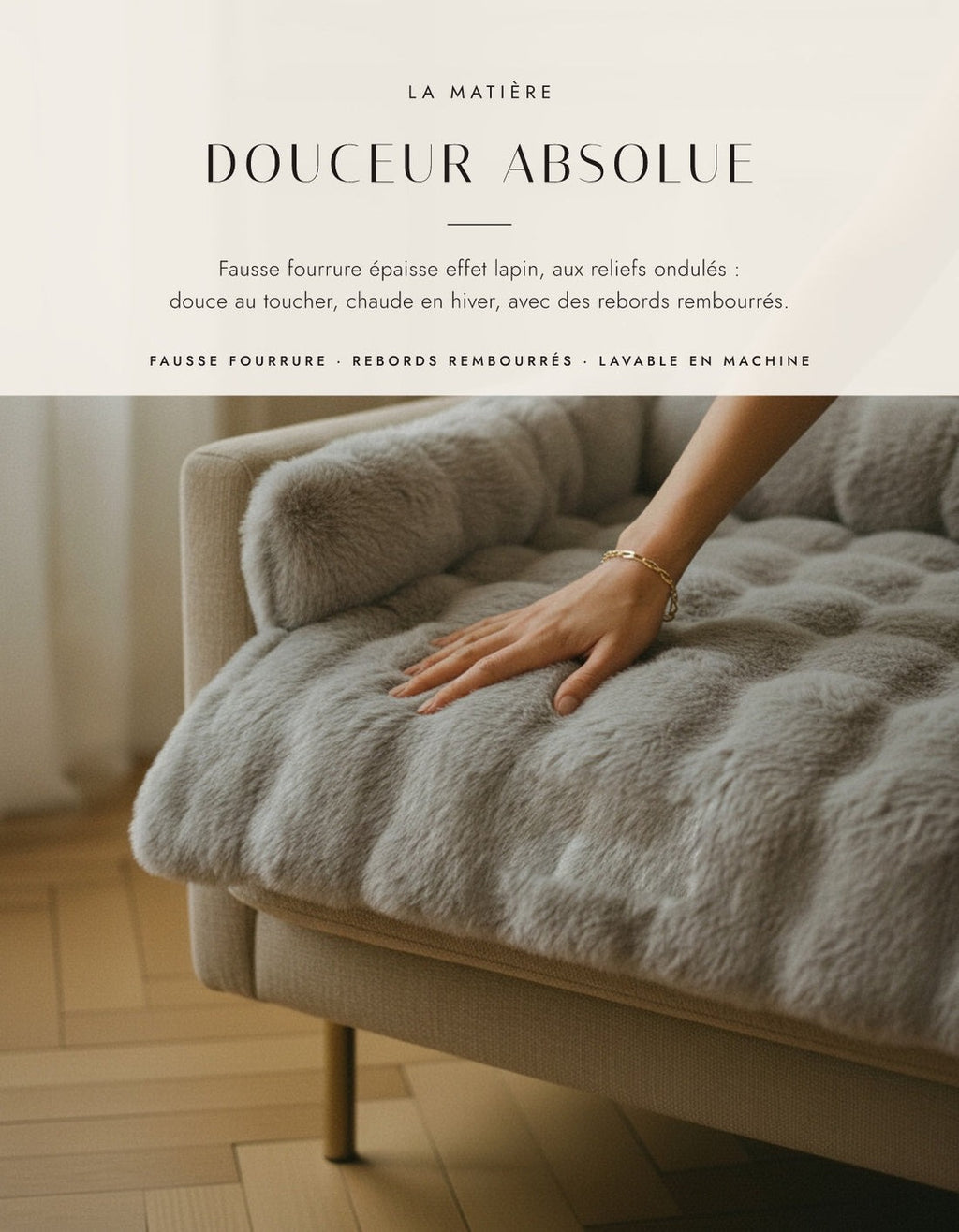 Fausse fourrure épaisse effet lapin, douceur absolue