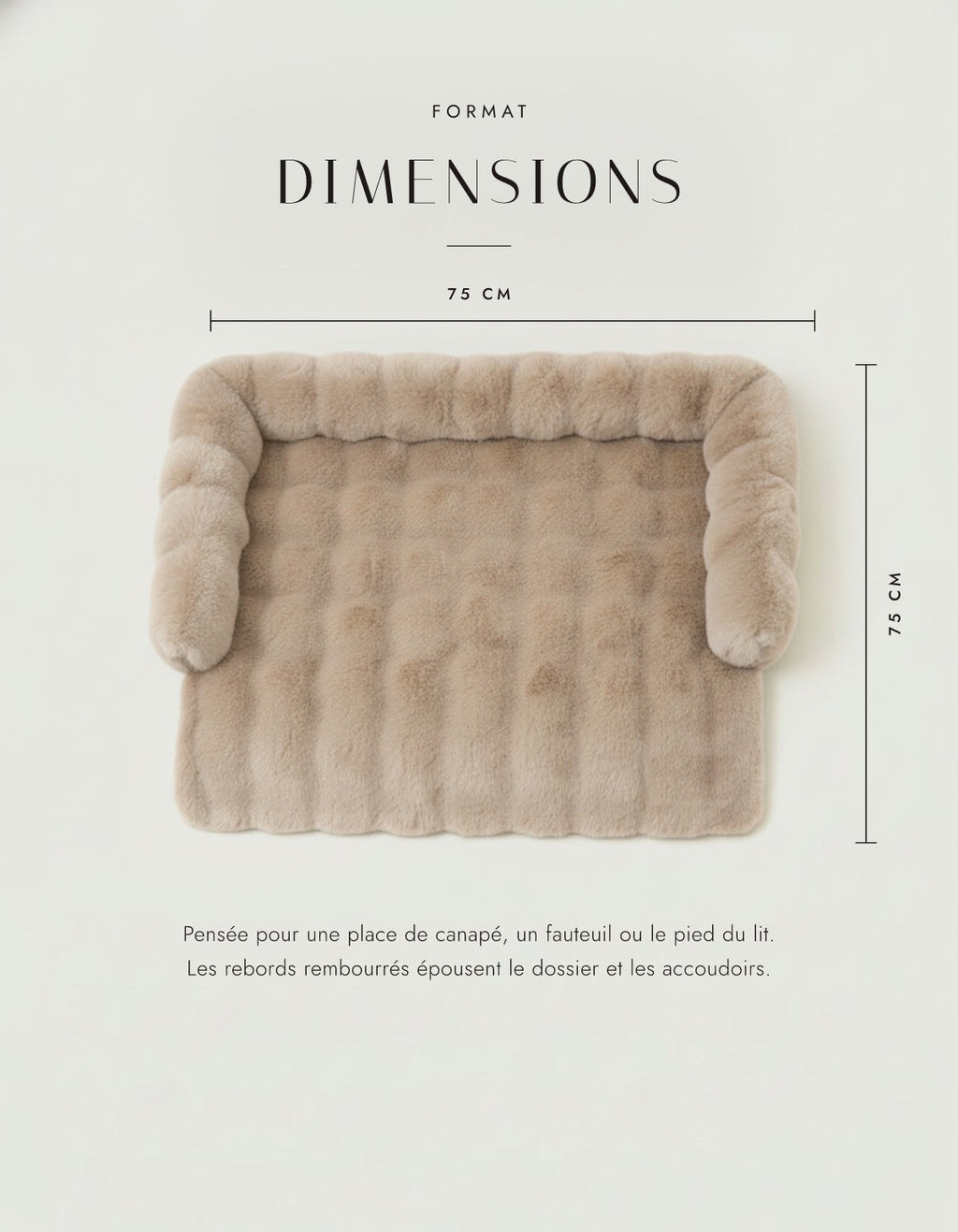 Dimensions de la couverture : 75 x 75 cm
