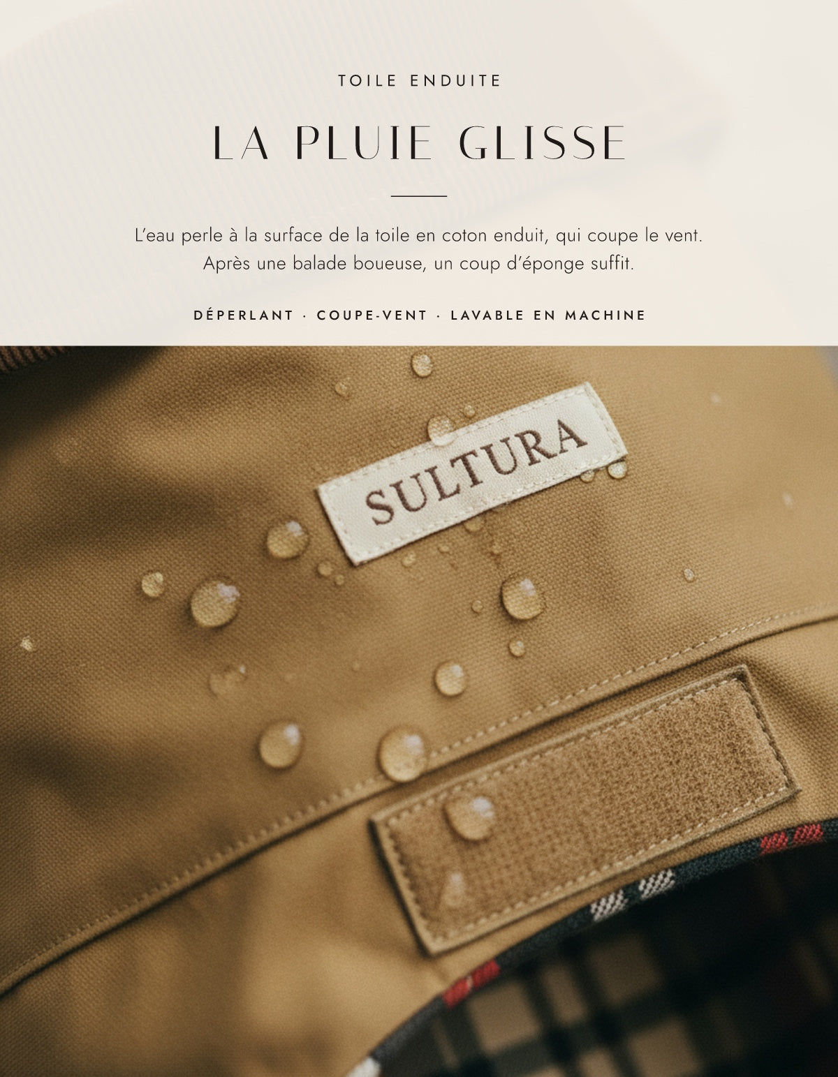 Toile enduite déperlante : la pluie glisse